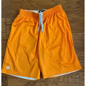 adidas Bright Orange Men's Athletic Shorts with White Drawstring